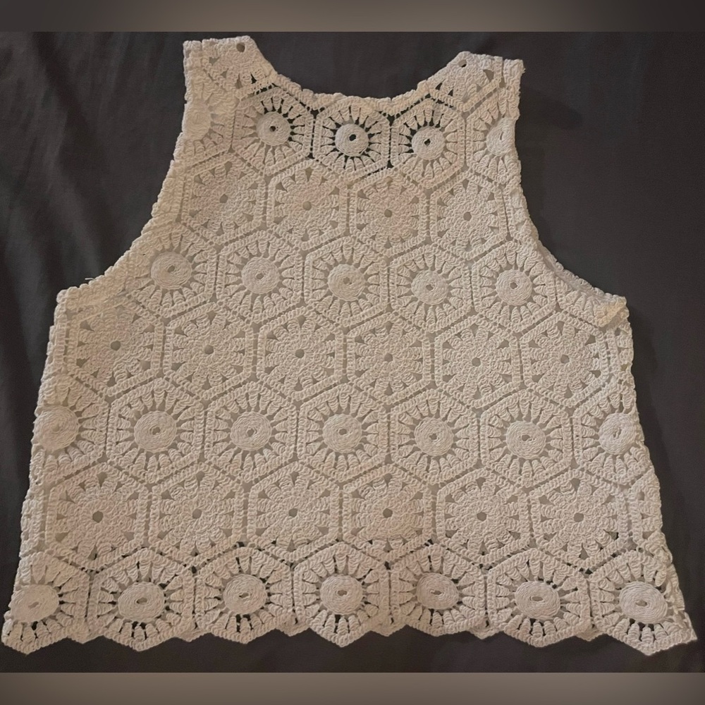 Sedna Jeans Crochet Crop Top - Picture 2 of 3